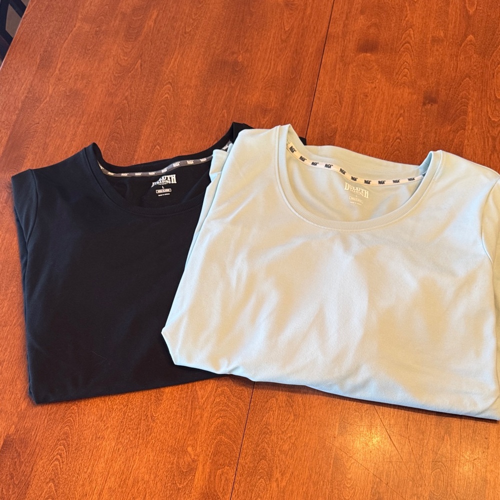 Duluth Black and Light Mint long sleeves